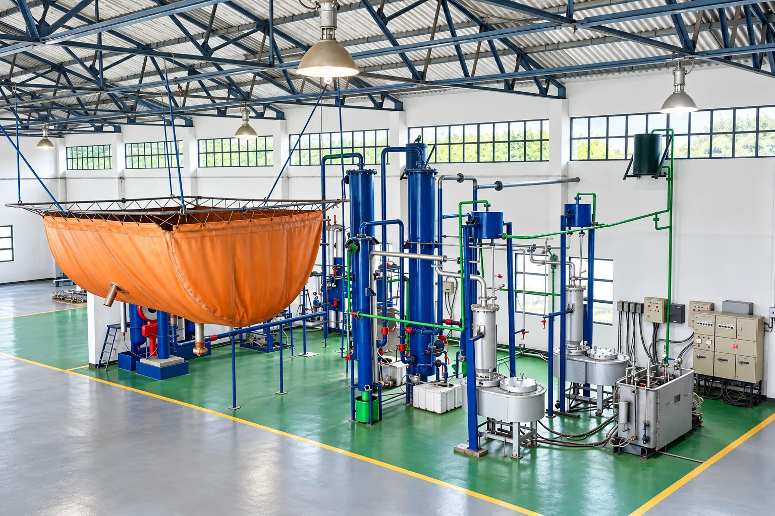Modern Industrial Processing Plant Interior